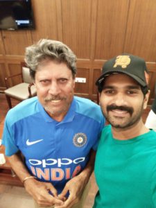 Badree with Kapil Dev