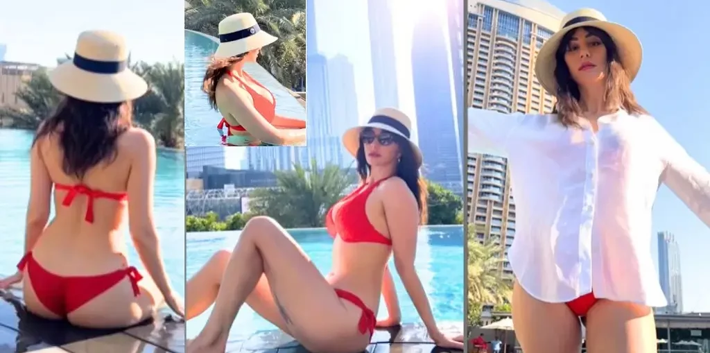 Giorgia Andriani Red Bikini Look from Dubai