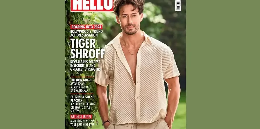 Tiger Shroff on the cover of HELLO magazine's January 2024 issue