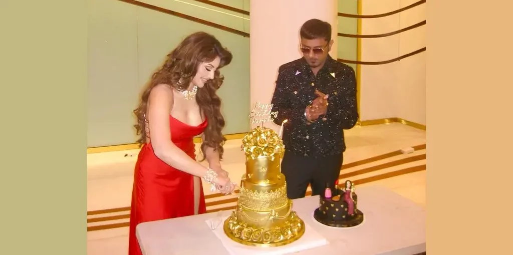 Urvashi Rautela cuts a massive real 24 carat gold cake