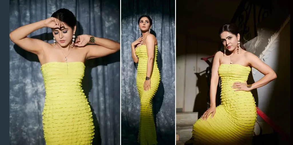 Madhurima Tuli in her high-chic yellow outfit