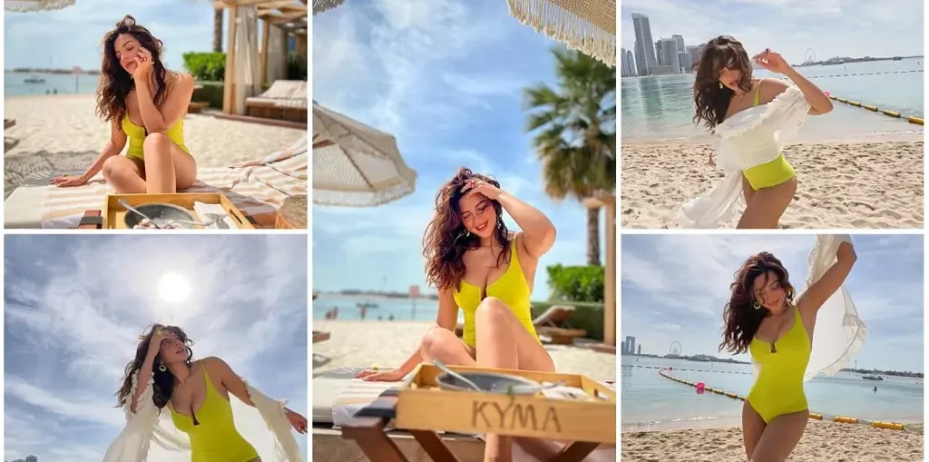 Shama Sikander at Dubai's Kyma beach