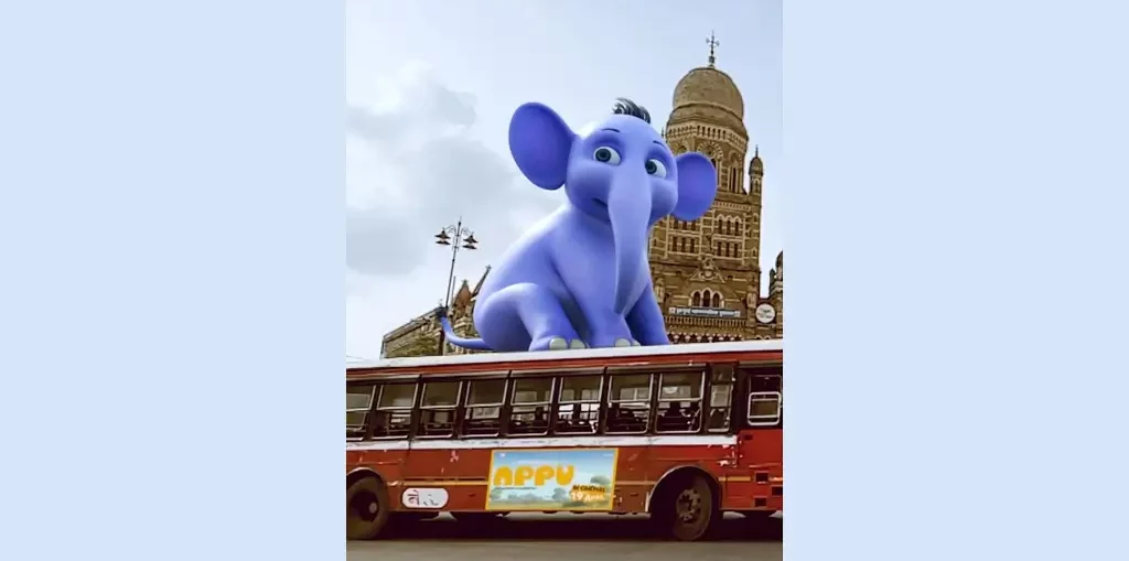 Unique Marketing Stunt Animated Appu Spotted on Mumbai's BEST Bus