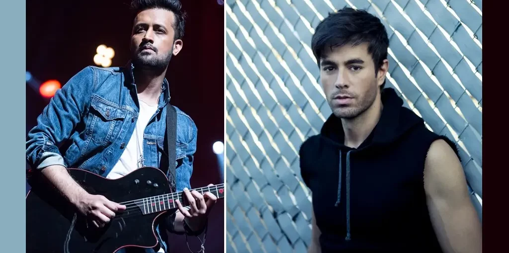 Enrique Iglesias and Atif Aslam together on stage at the UAE