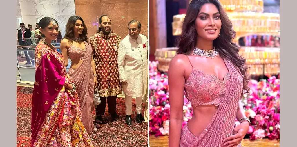 Lopamudra Raut with newly-wed couple Anant Ambani and Radhika Merchant