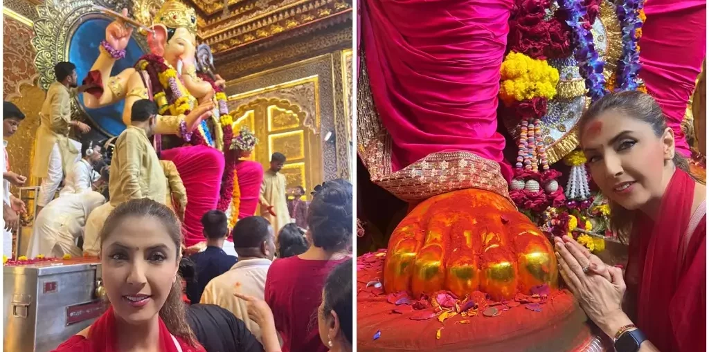 Jyoti Saxena seeks blessings at the iconic Lalbaug Cha Raja