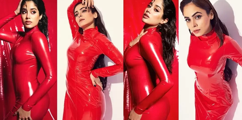 Mallobika Banerjee Recreates Janhvi Kapoor's Hot Red Bodycon Leather Dress Look