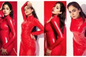 Mallobika Banerjee Recreates Janhvi Kapoor's Hot Red Bodycon Leather Dress Look