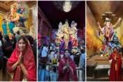 Tanishaa Mukerji visits 3 iconic pandals of Mumbai all in one day