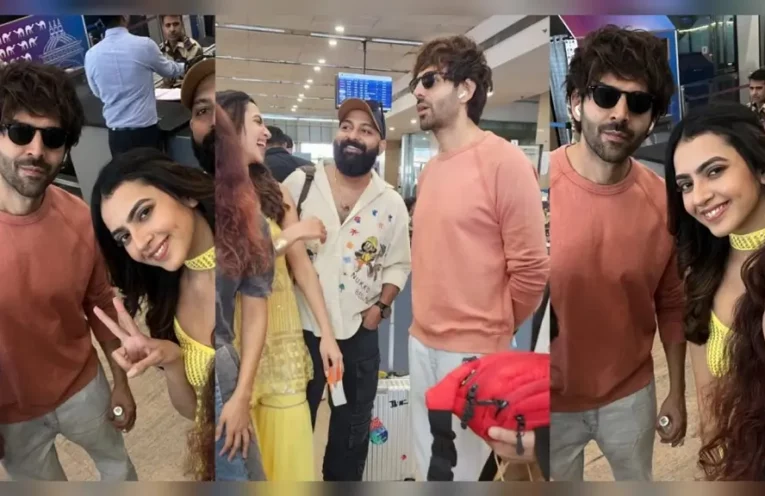 Kashika Kapoor And Kartik Aaryan Bump Into Each Other At Jaipur Airport