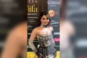 Urvashi Rautela diamond-studded gown by designer Dina Melwani