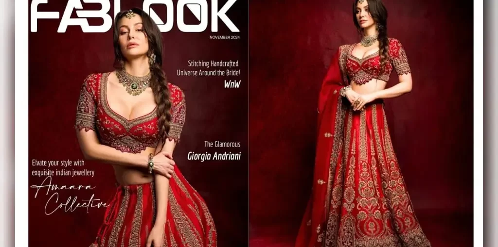 Giorgia Andriani's In A Regal Red Lehenga By Harsh and Ankesh Couture