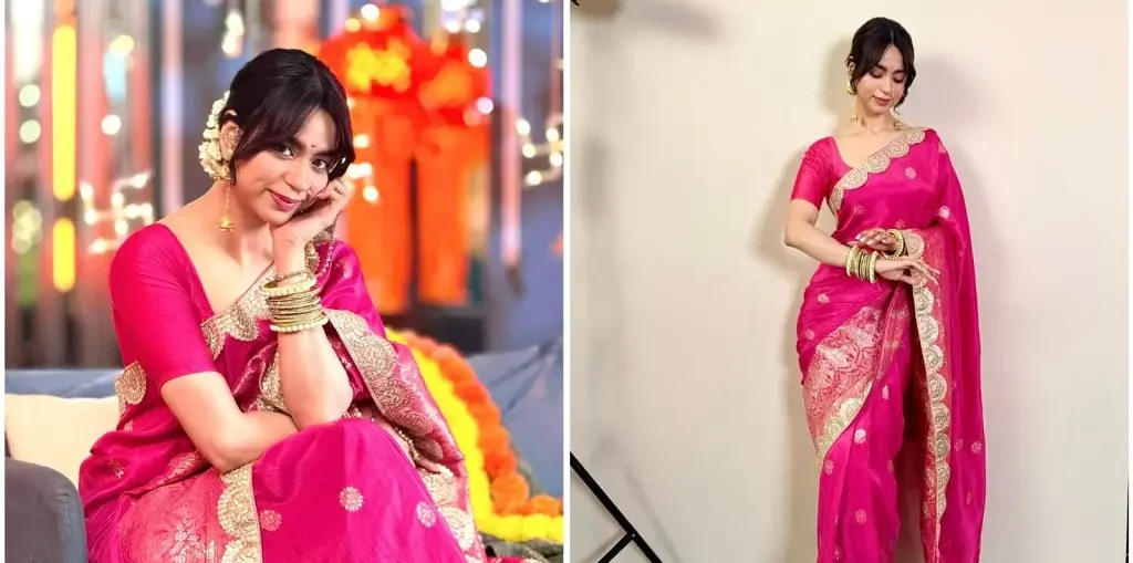 Gugni Gill Panaich 'desi girl' mode in Canada in a beautiful saree